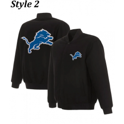 Detroit Lions Black and White Varsity Jacket